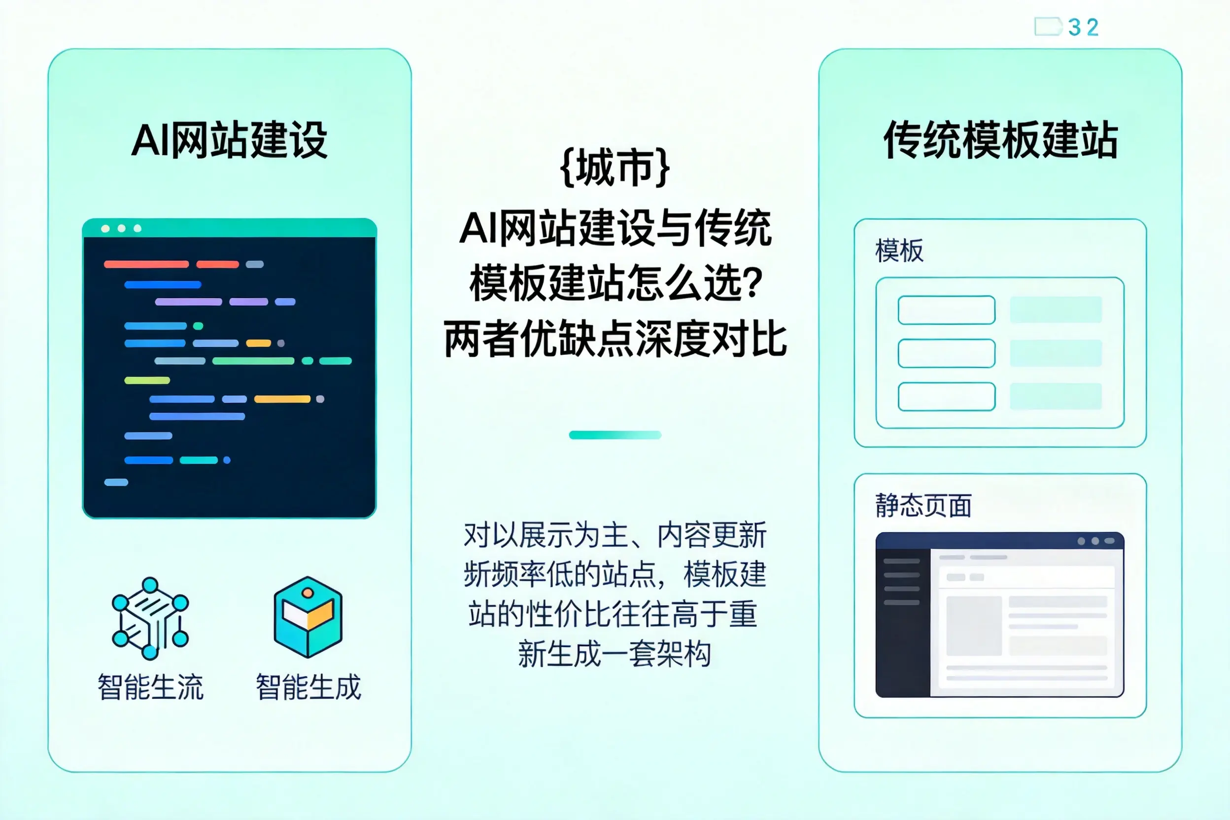 淮安AI网站建设与传统模板建站怎么选?两者优缺点深度对比