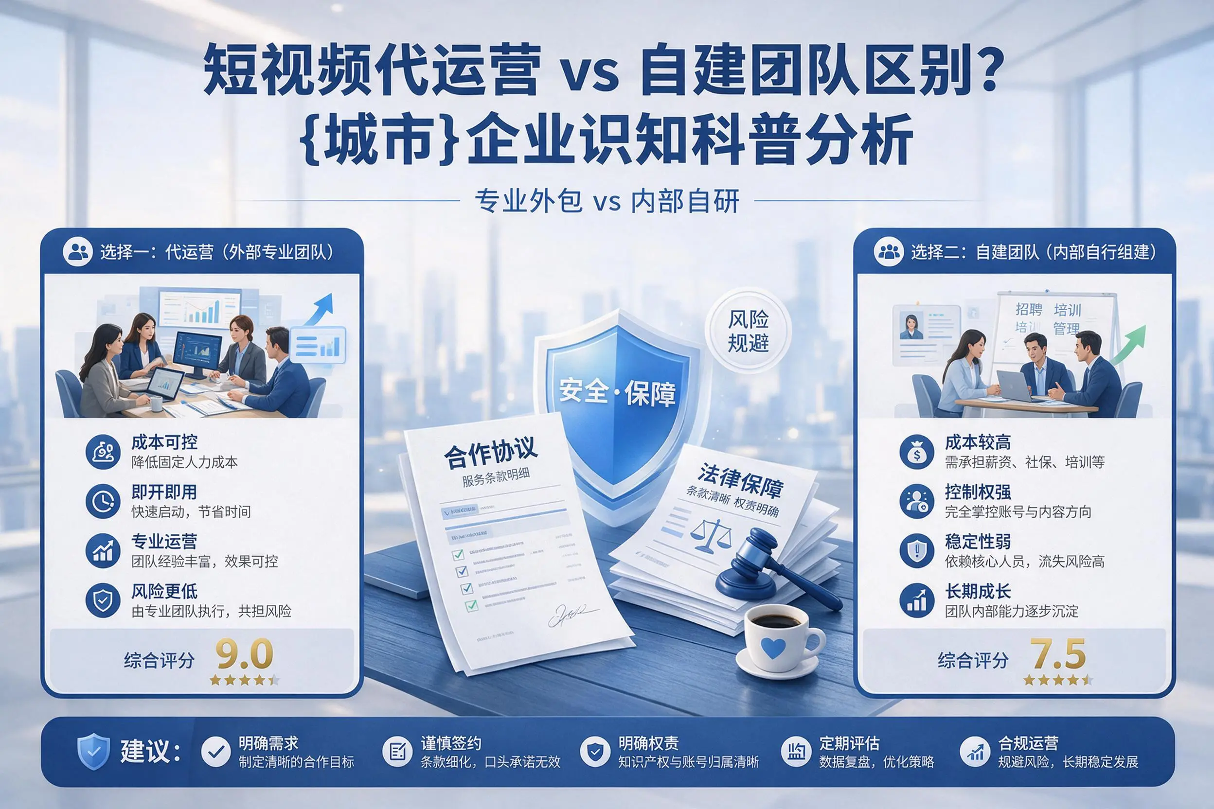 短视频代运营与自建团队区别?淮安企业认知科普分析