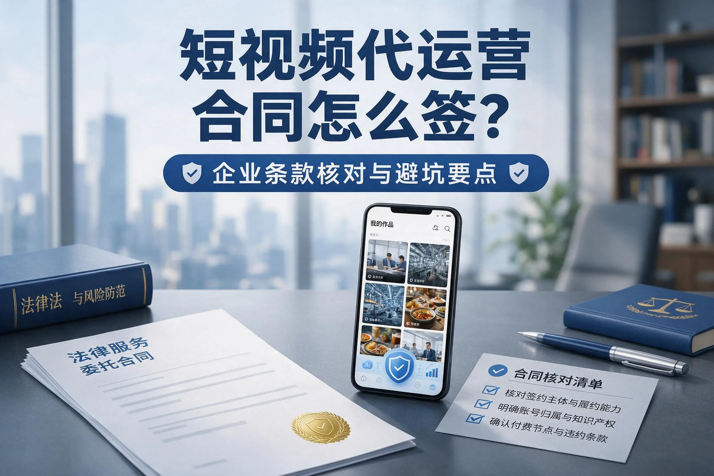 短视频代运营合同怎么签？淮安企业条款核对与避坑要点