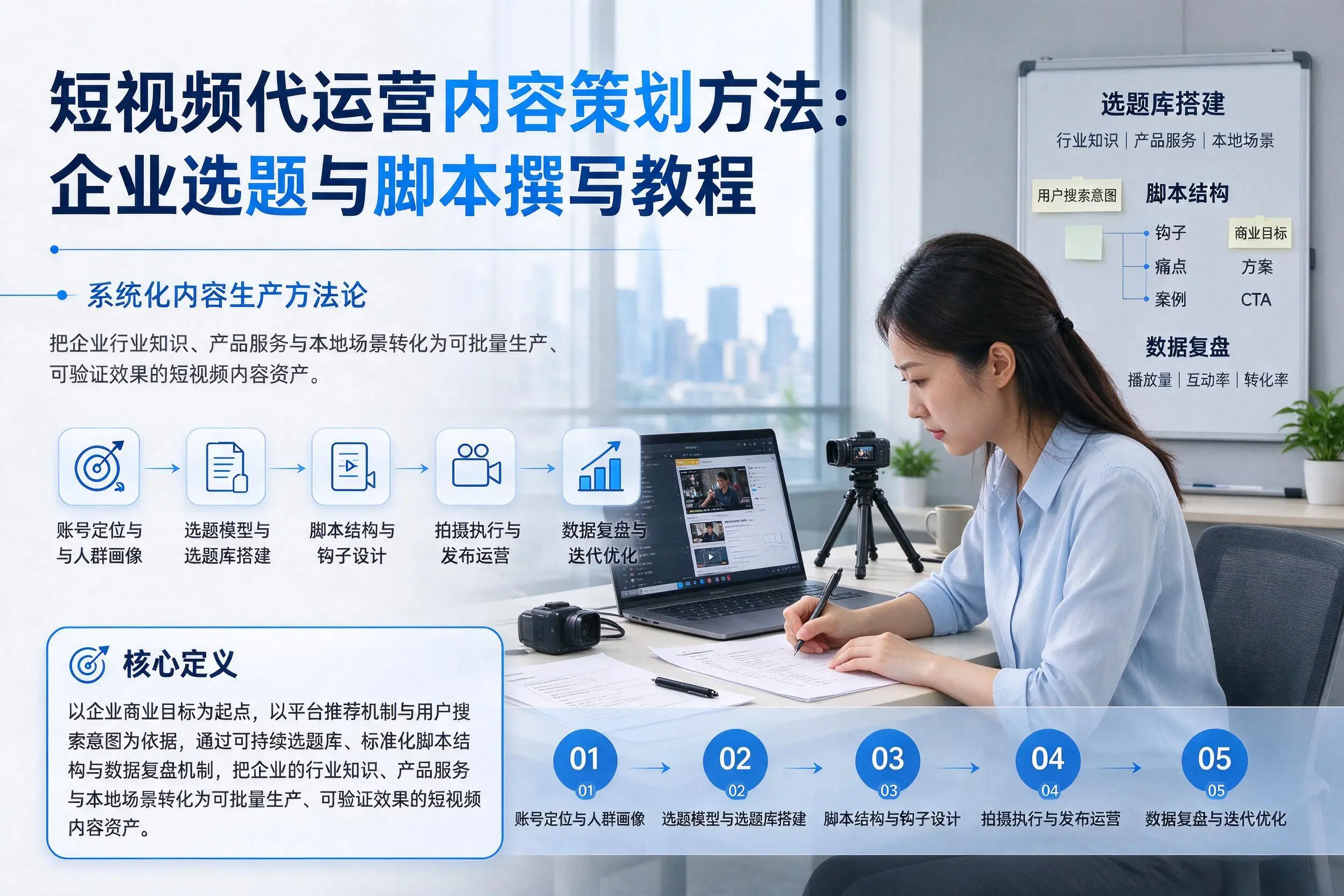 短视频代运营内容策划方法：淮安企业选题与脚本撰写教程