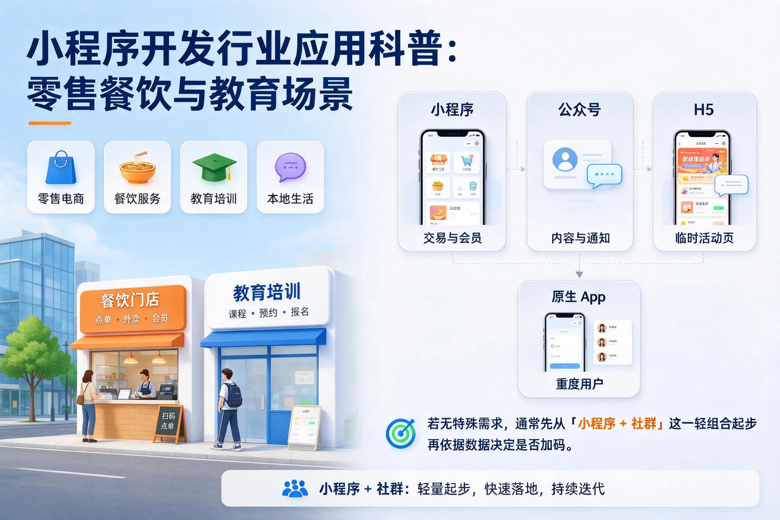 淮安小程序开发行业应用科普：零售餐饮与教育场景