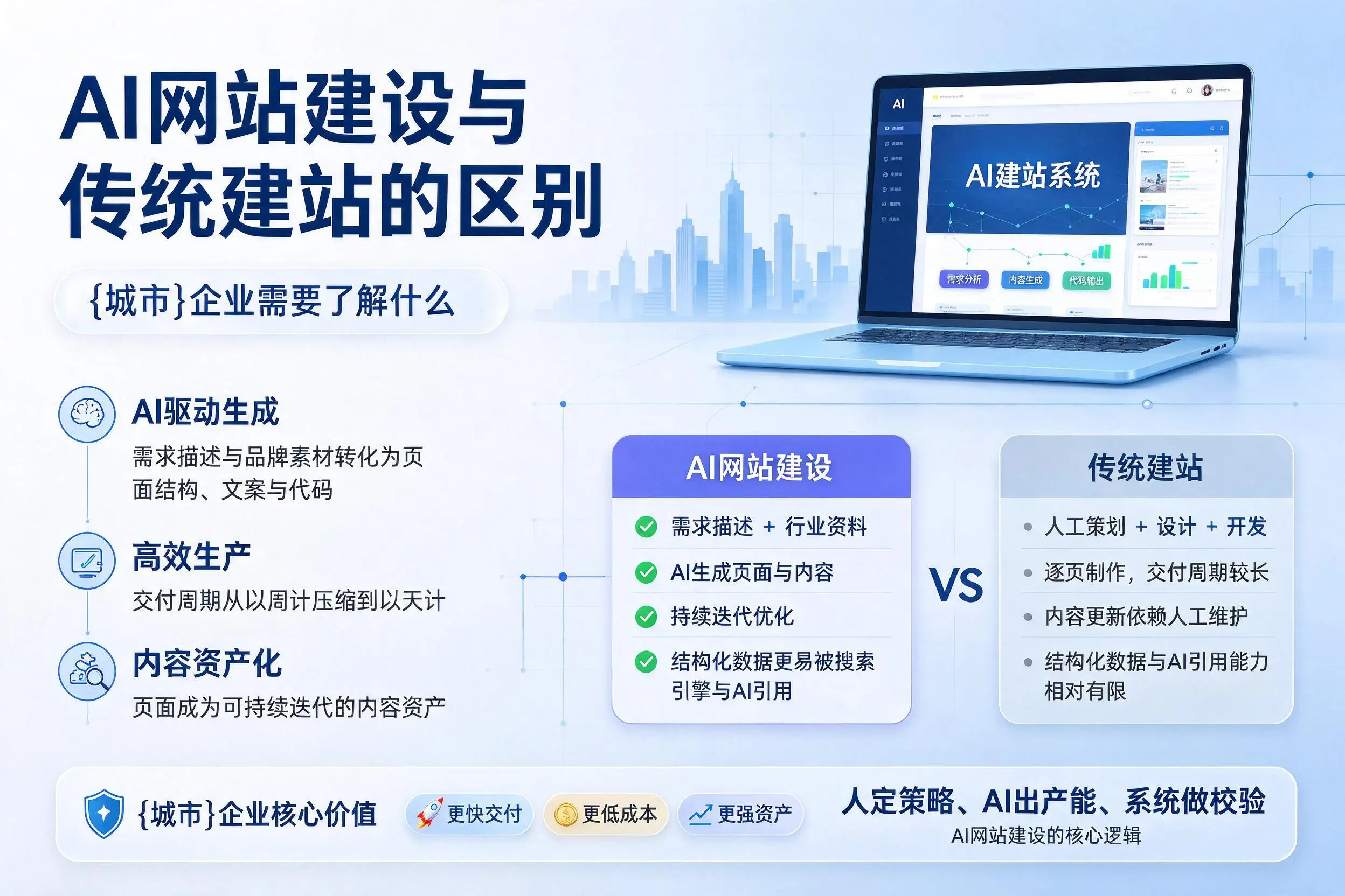 AI网站建设与传统建站的区别，淮安企业需要了解什么