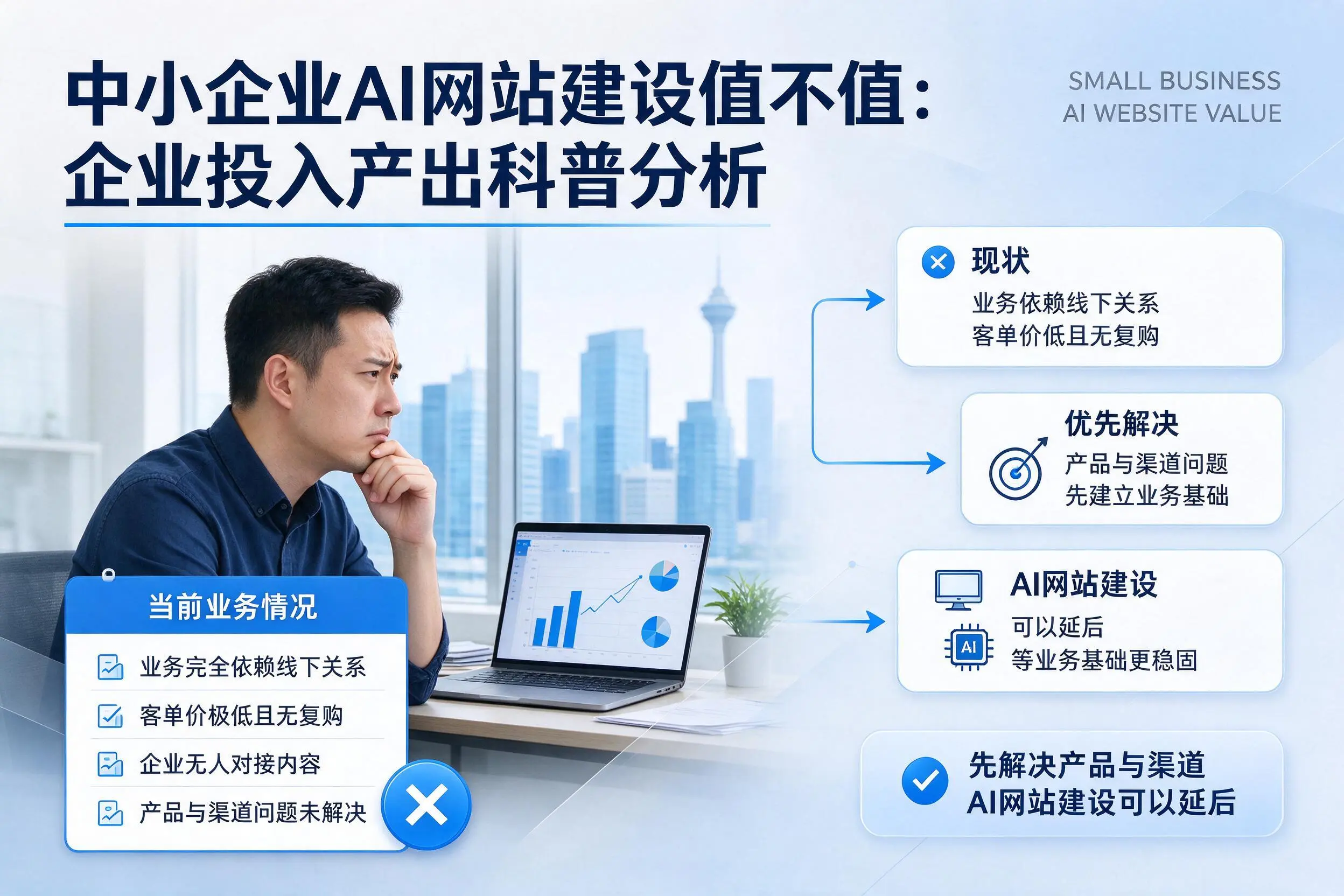 中小企业AI网站建设值不值：淮安企业投入产出科普分析