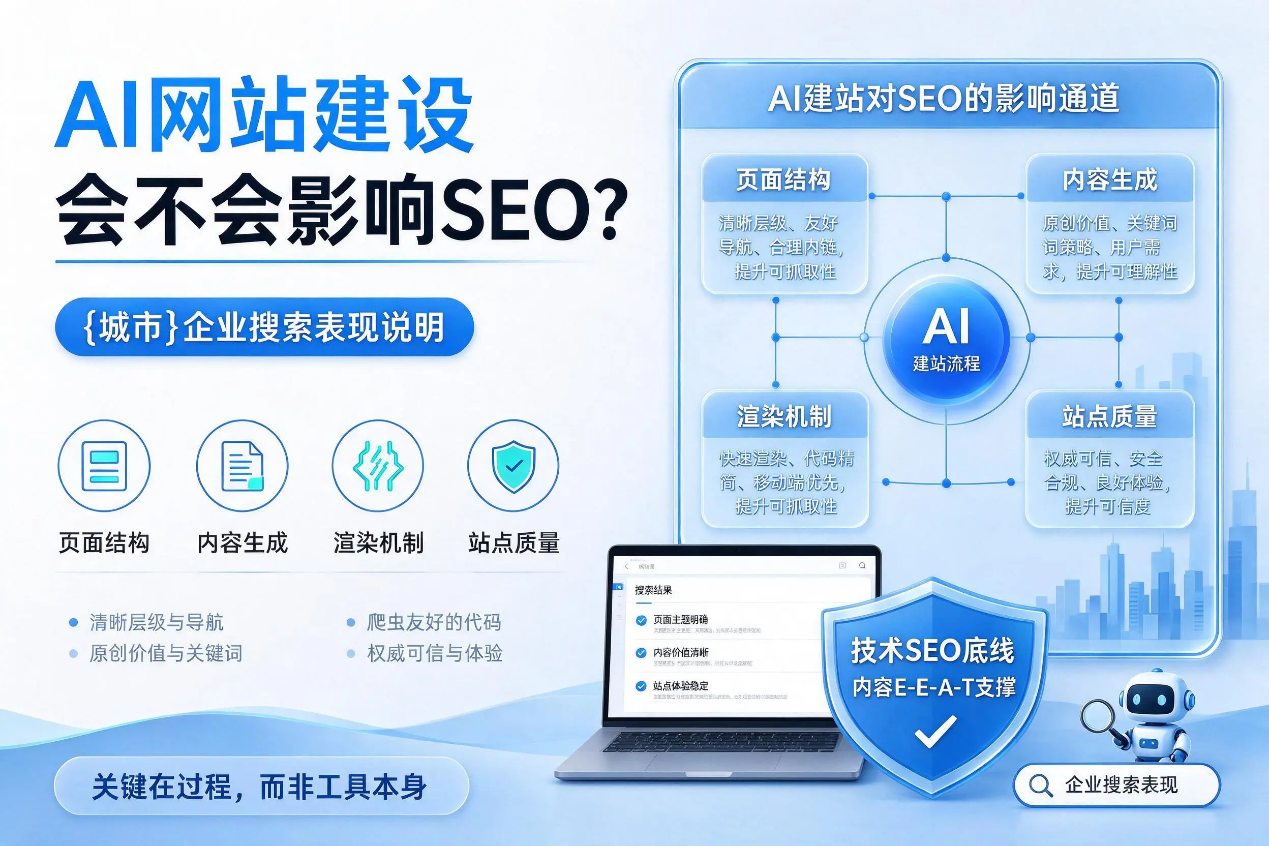 AI网站建设会不会影响SEO?淮安企业搜索表现说明