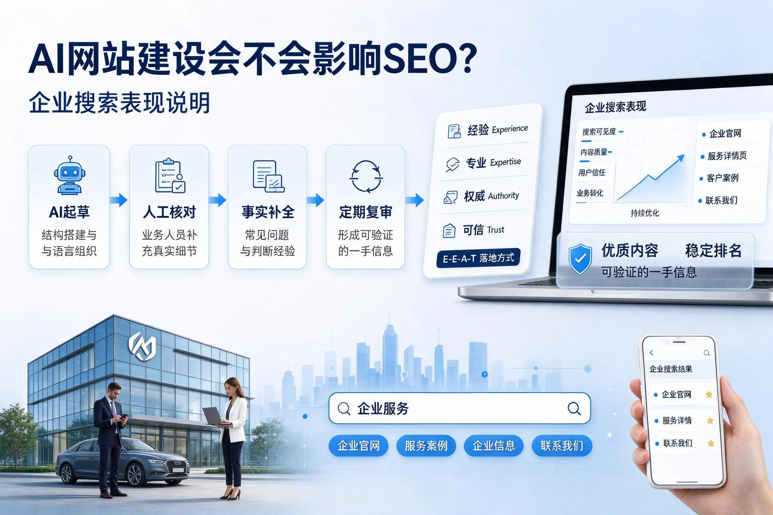 AI网站建设会不会影响SEO?淮安企业搜索表现说明