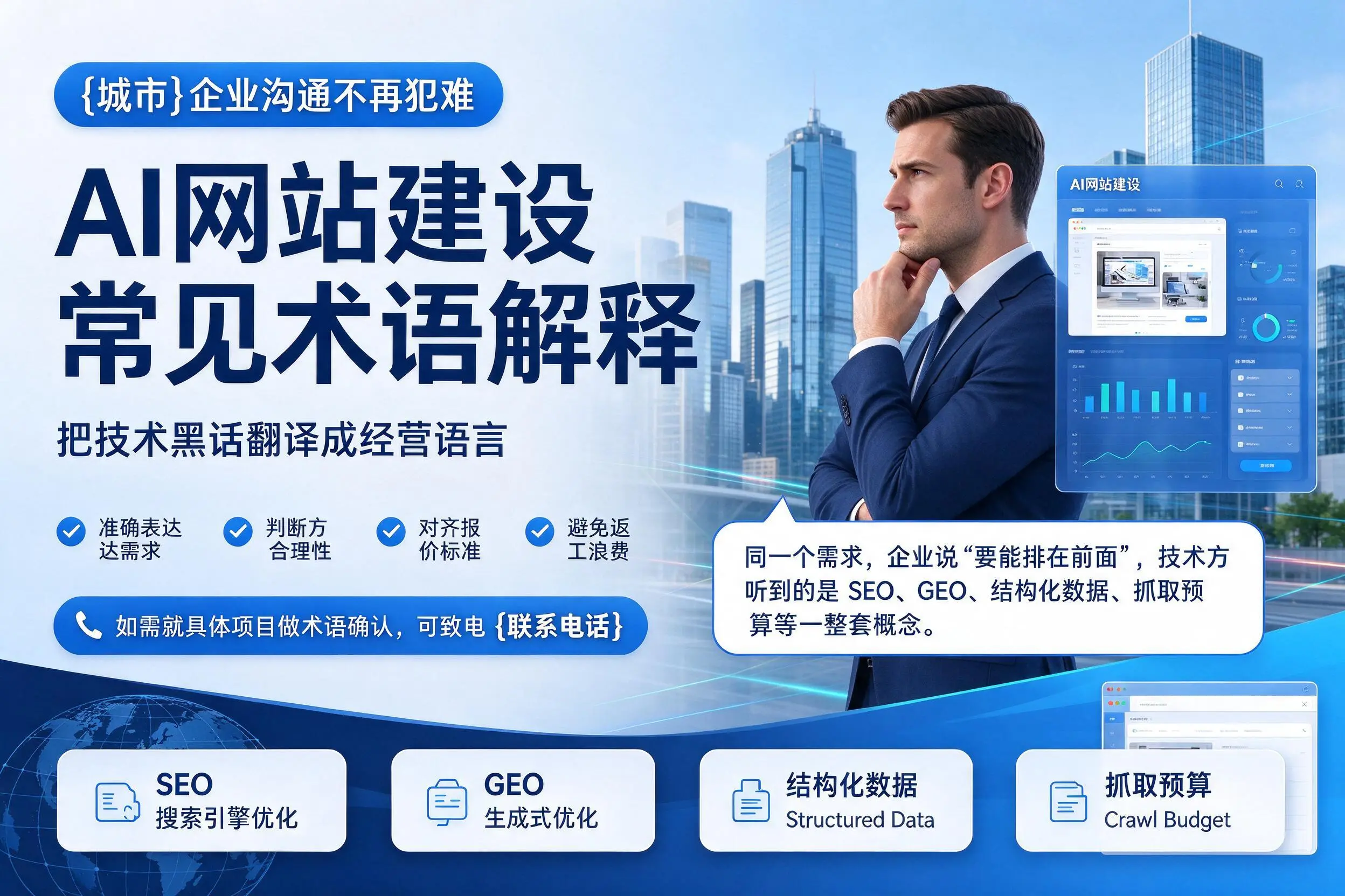 AI网站建设常见术语解释，淮安企业沟通不再犯难