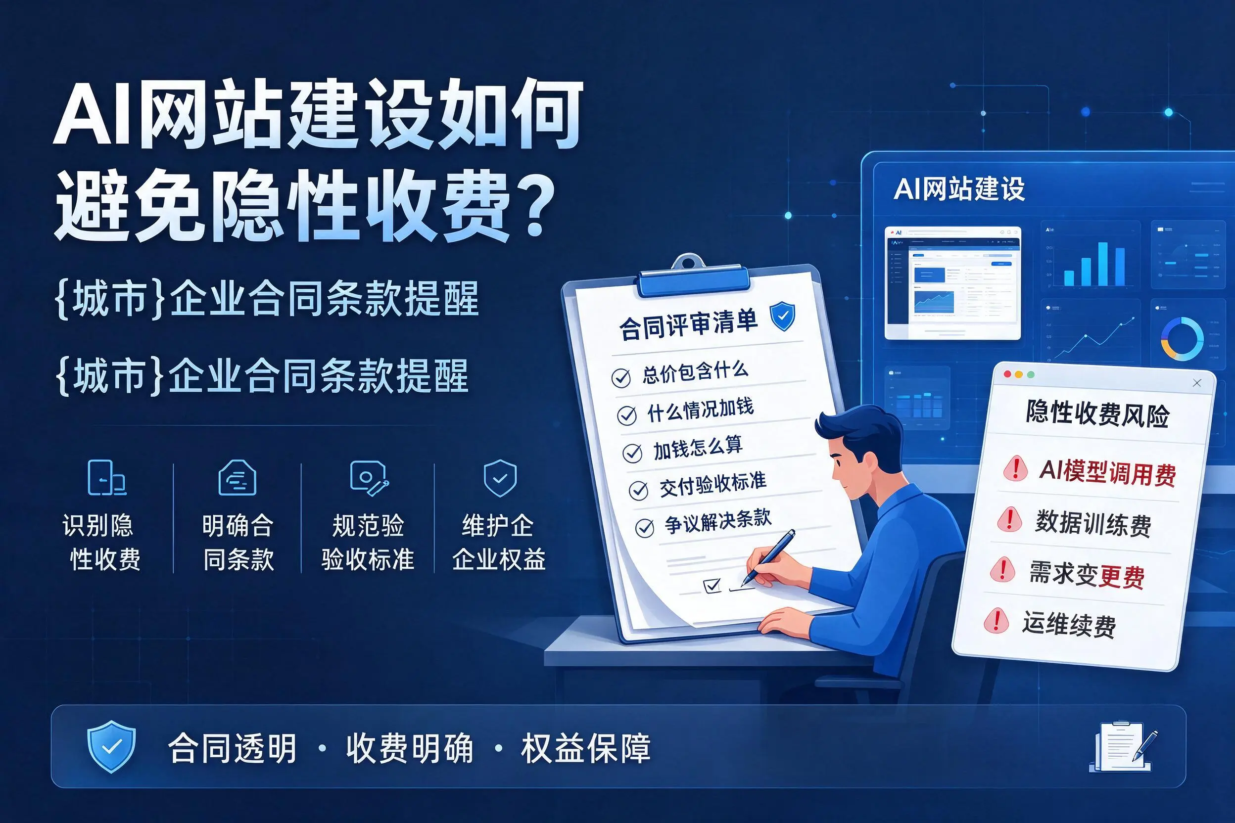 AI网站建设如何避免隐性收费?淮安企业合同条款提醒